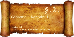 Gasparek Kornél névjegykártya
