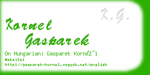 kornel gasparek business card